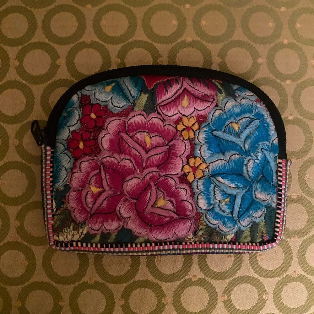 Floral cotton padded makeup bag